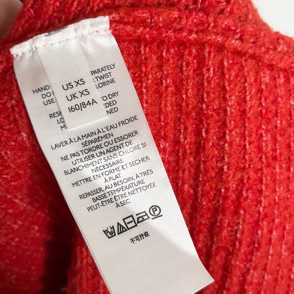 Anthropologie Pilcro Cowl Neck Sweater Womens XS Red Oversized Cuffed Sleeve - Picture 8 of 11